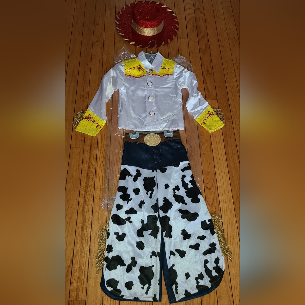 Toy Story Girls Disney Jessie Costume + Cowgirl Glitter Hat